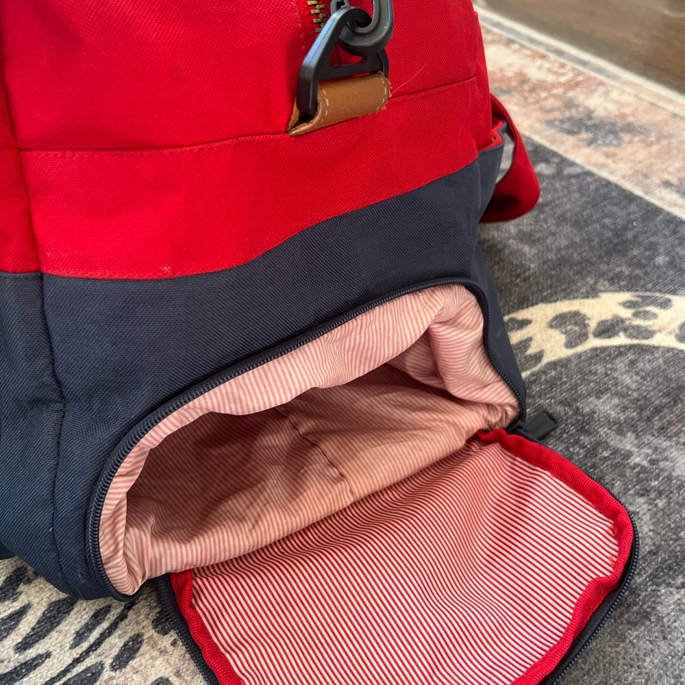 Red Backpack With Striped Interior - image 5